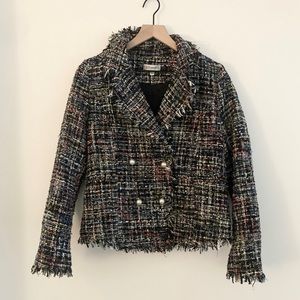 Neiman Marcus Exclusive Tweed Blazer with Pearl Buttons- Size M